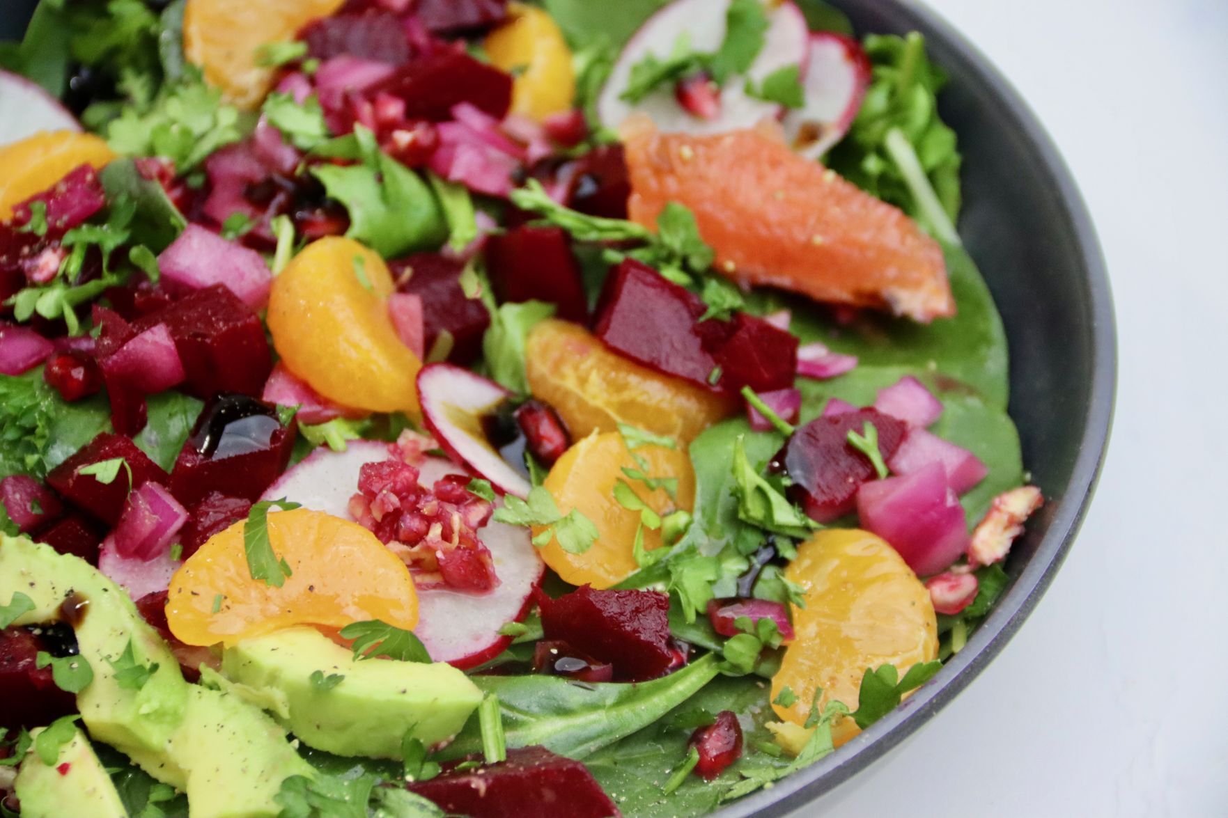 Winter Vegetable and Citrus Salad with Spinach